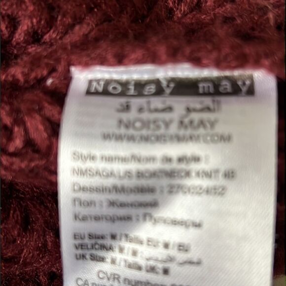 Noisy May Burgundy Crew Neck Sweater Size M - Picture 9 of 10
